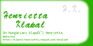 henrietta klapal business card